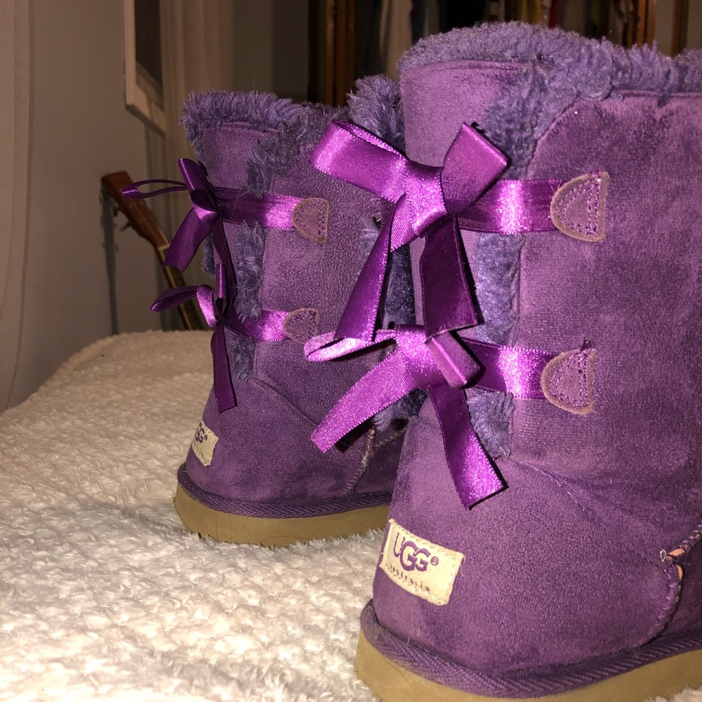 purple bailey bow uggs
